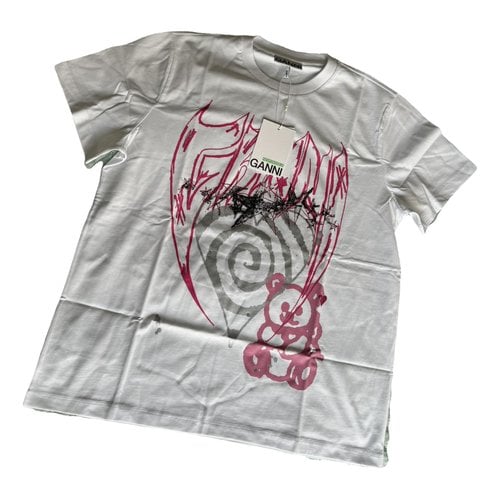 Pre-owned Ganni T-shirt In White