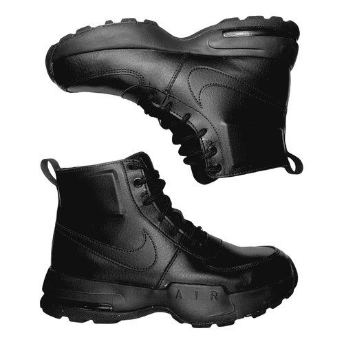 Pre-owned Nike Leather Lace Up Boots In Black
