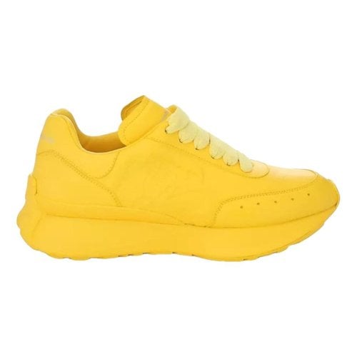 Pre-owned Alexander Mcqueen Sprint Runner Leather Trainers In Yellow