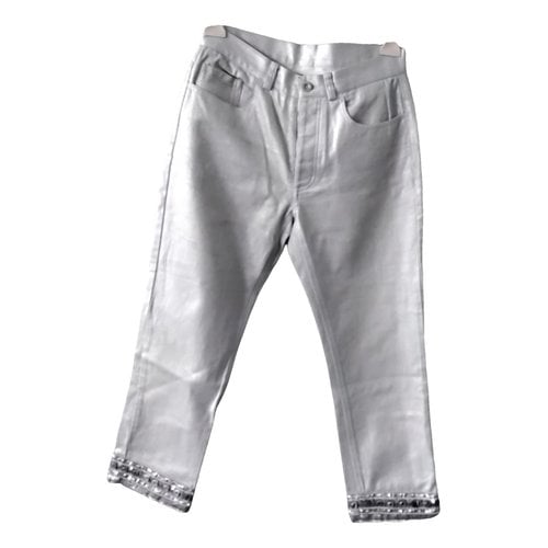 Pre-owned Dkny Trousers In Silver