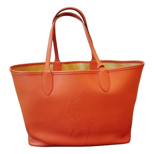 Pre-owned Ralph Lauren Leather Handbag In Orange