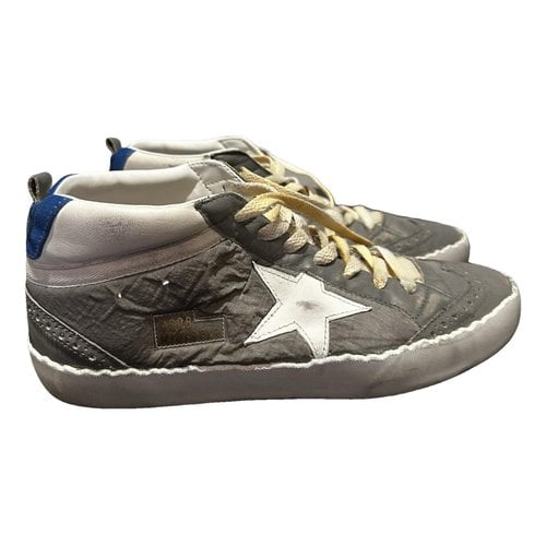Pre-owned Golden Goose Mid Star Leather Low Trainers In Grey