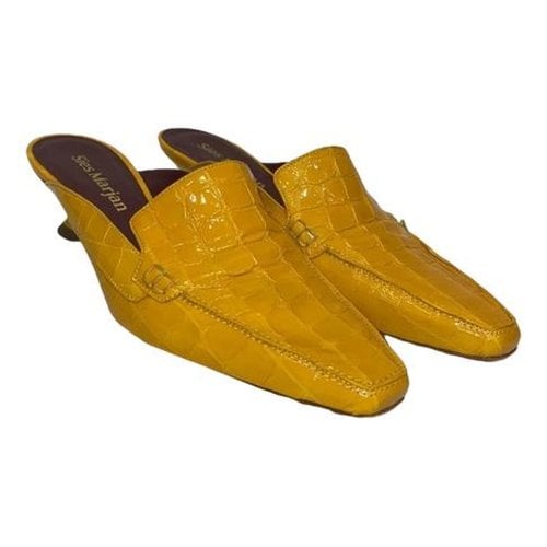 Pre-owned Sies Marjan Leather Heels In Yellow