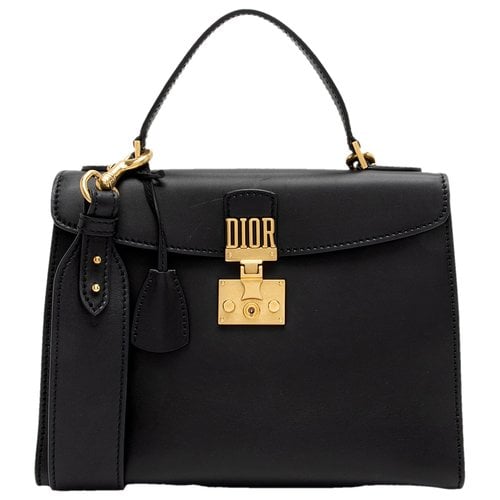 Pre-owned Dior Leather Satchel In Black
