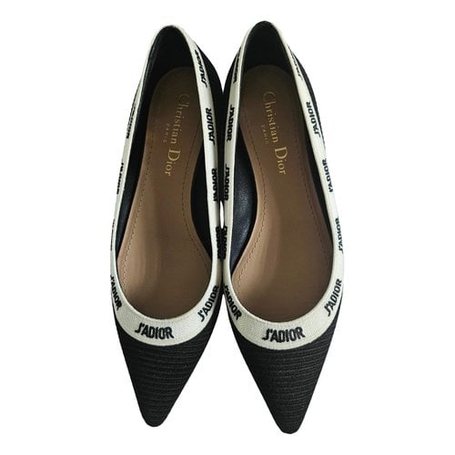 Pre-owned Dior Cloth Flats In Black