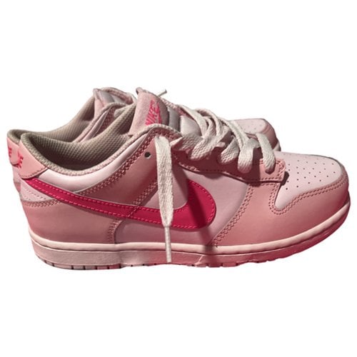 Pre-owned Nike Leather Trainers In Pink