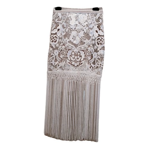 Pre-owned Self-portrait Maxi Skirt In White