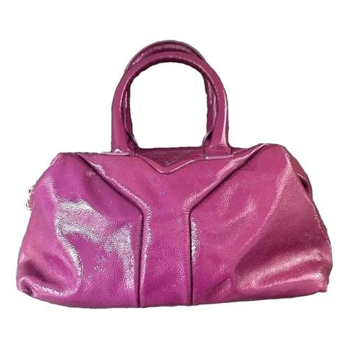 Pre-owned Saint Laurent Easy Patent Leather Handbag In Purple