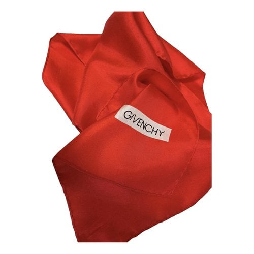 Pre-owned Givenchy Silk Scarf In Red