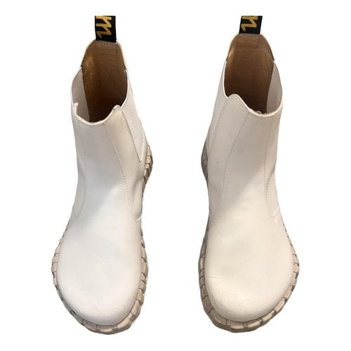 Pre-owned Vibram Cloth Ankle Boots In White