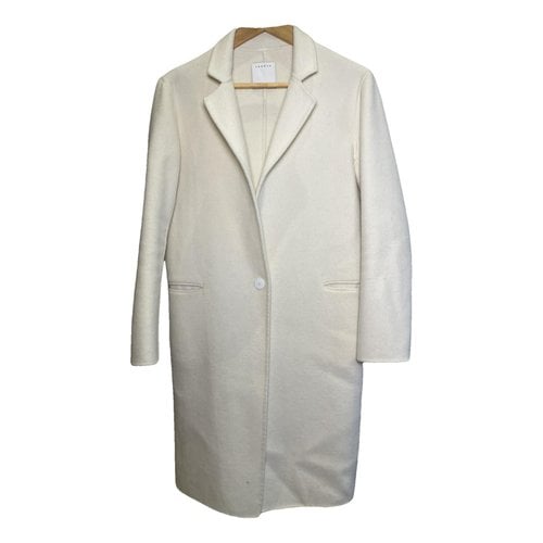 Pre-owned Sandro Fall Winter 2019 Wool Coat In White
