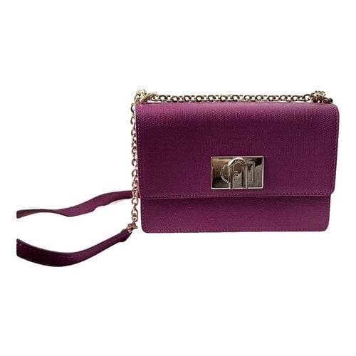 Pre-owned Furla Leather Crossbody Bag In Purple