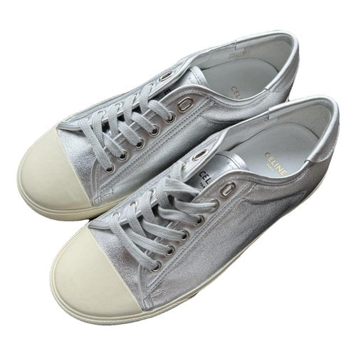 Pre-owned Celine Leather Trainers In Silver