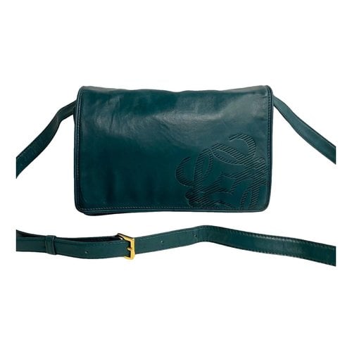 Pre-owned Loewe Leather Crossbody Bag In Green