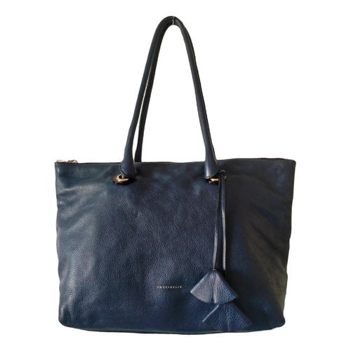 Pre-owned Coccinelle Leather Tote In Blue