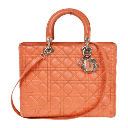 Pre-owned Dior Cloth Handbag In Orange