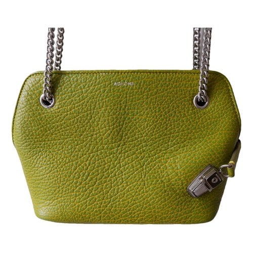 Pre-owned Agnona Leather Handbag In Green