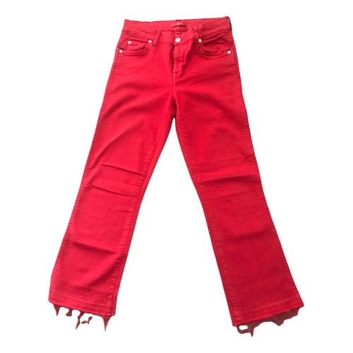 Pre-owned 7 For All Mankind Trousers In Red