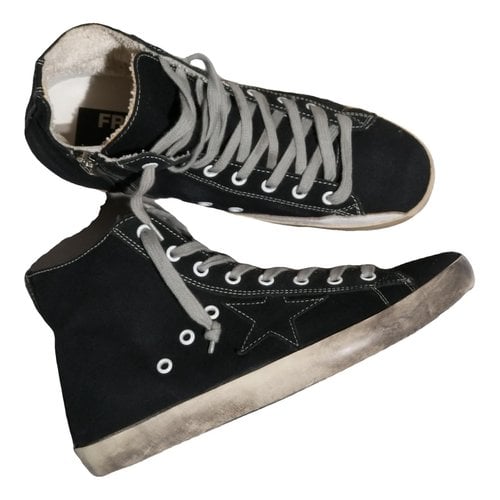 Pre-owned Golden Goose Francy Cloth Trainers In Black