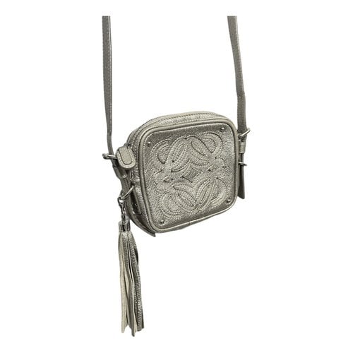Pre-owned Loewe Leather Crossbody Bag In Silver