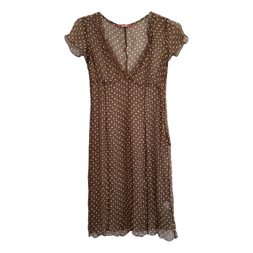 Pre-owned Liujo Silk Mid-length Dress In Brown