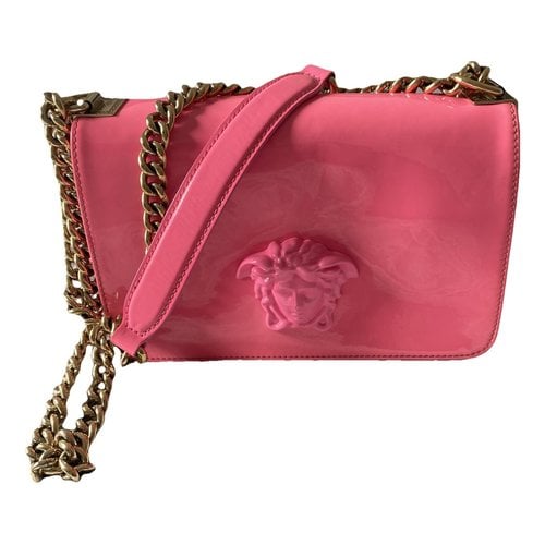 Pre-owned Versace Patent Leather Crossbody Bag In Pink
