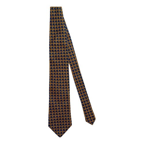 Pre-owned Longchamp Silk Tie In Gold