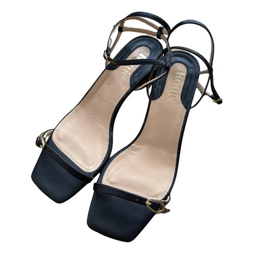 Pre-owned Rouje Leather Sandals In Black