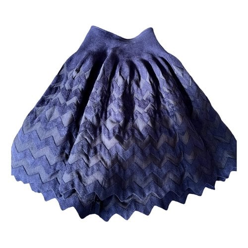 Pre-owned Alaïa Velvet Mid-length Skirt In Blue