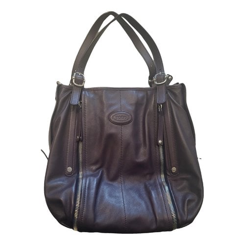 Pre-owned Tod's Leather Handbag In Purple