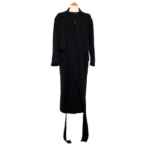 Pre-owned Jean Paul Gaultier Wool Coat In Black