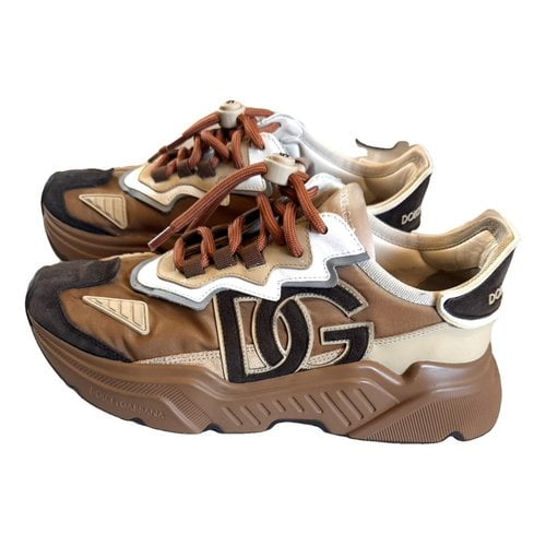 Pre-owned Dolce & Gabbana Daymaster Cloth Trainers In Brown