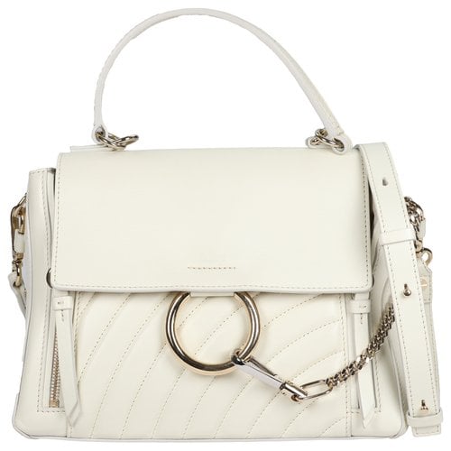 Pre-owned Chloé Faye Day Leather Handbag In White