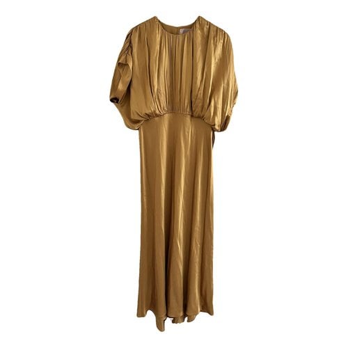 Pre-owned Roksanda Silk Maxi Dress In Gold
