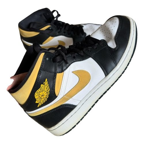Pre-owned Jordan 1 Leather High Trainers In Yellow