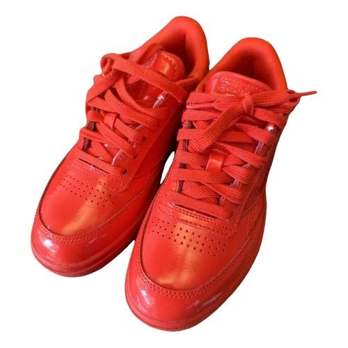 Pre-owned Reebok Patent Leather Trainers In Red