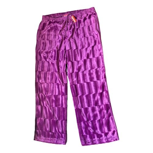 Pre-owned Supreme Velvet Trousers In Purple