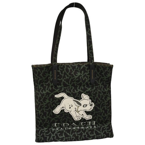 Pre-owned Coach Disney Collection Tote In Green