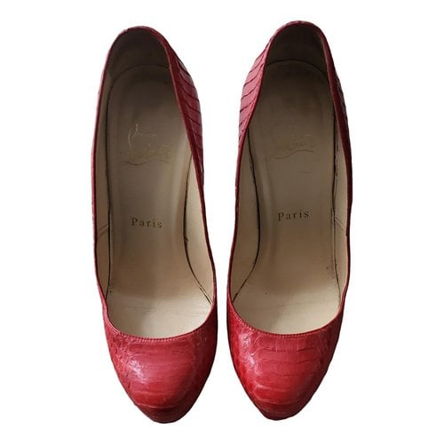Pre-owned Christian Louboutin Bianca Leather Heels In Red