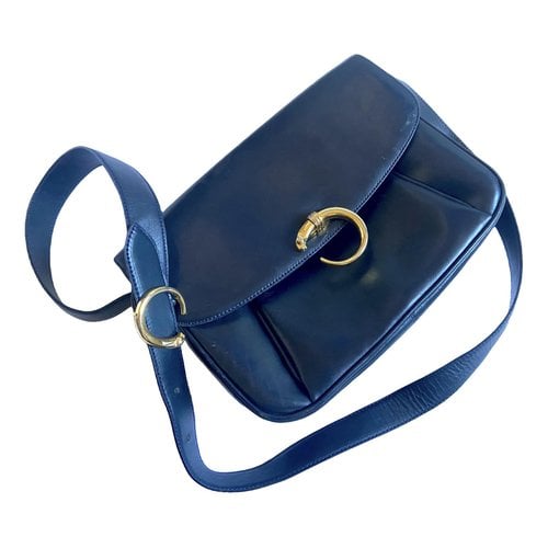 Pre-owned Cartier Panthã¨re Leather Handbag In Blue