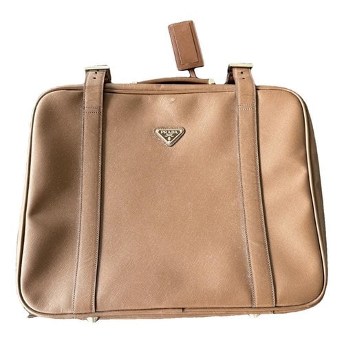 Pre-owned Prada Leather Weekend Bag In Brown