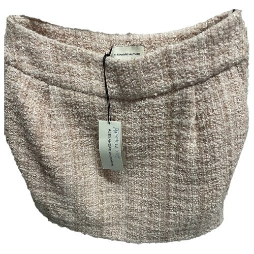 Pre-owned Alexandre Vauthier Wool Mini Skirt In Pink