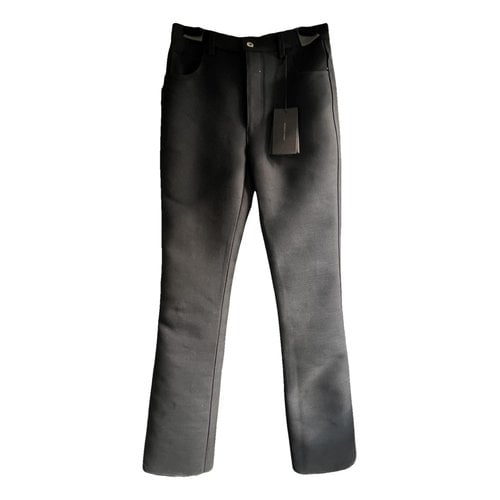 Pre-owned Bottega Veneta Wool Straight Pants In Black