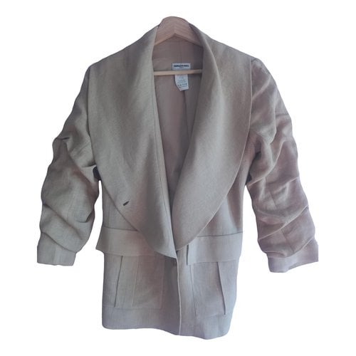 Pre-owned Sonia Rykiel Linen Suit Jacket In Beige