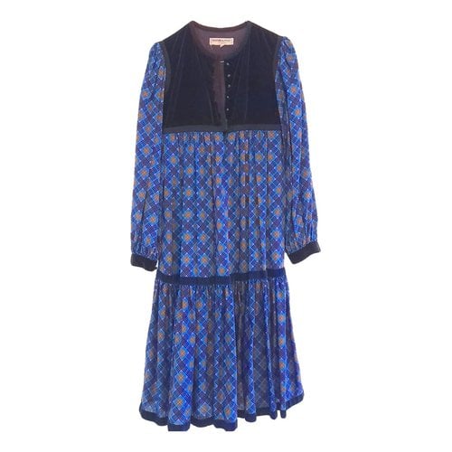 Pre-owned Saint Laurent Velvet Mid-length Dress In Blue