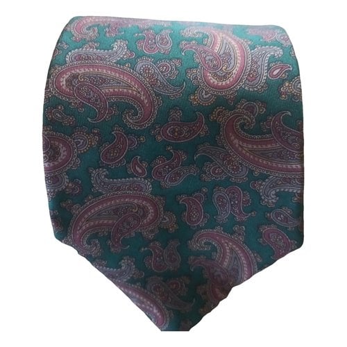 Pre-owned Roccobarocco Silk Tie In Green
