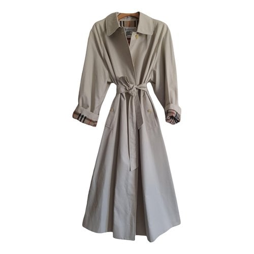 Pre-owned Burberry Camden Trench Coat In White
