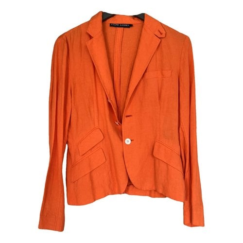 Pre-owned Ralph Lauren Linen Jacket In Orange