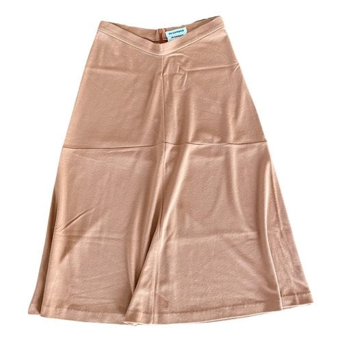 Pre-owned Jil Sander Cashmere Mid-length Skirt In Orange