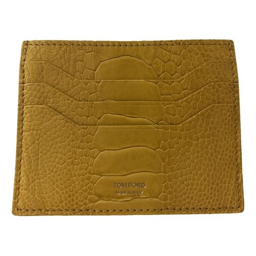 Pre-owned Tom Ford Leather Card Wallet In Yellow